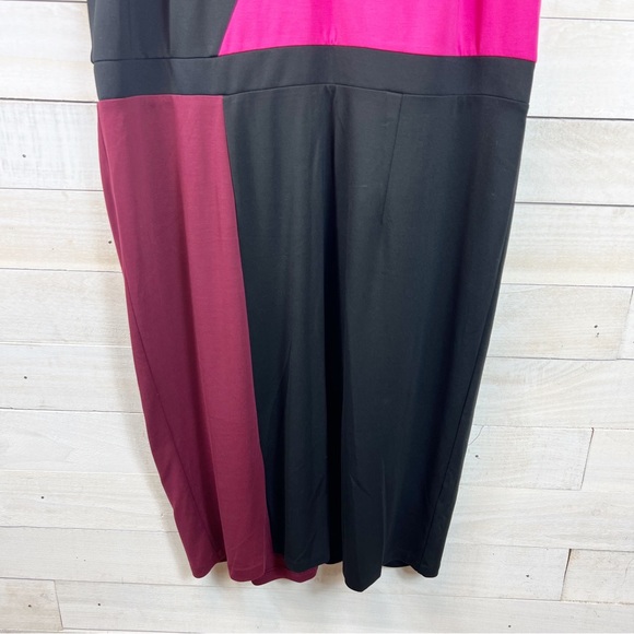 Lane Bryant Colorblock Sheath Dress Plus Size 20 Stretch Slit New - Picture 5 of 16